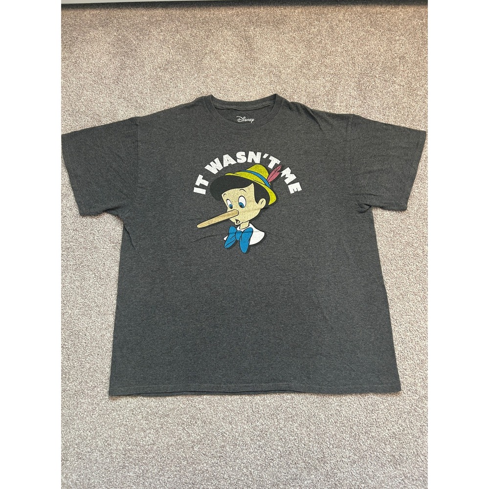 Disney Pinocchio T-Shirt Mens XL Grey Excellent It Wasnt Me Graphic Tee